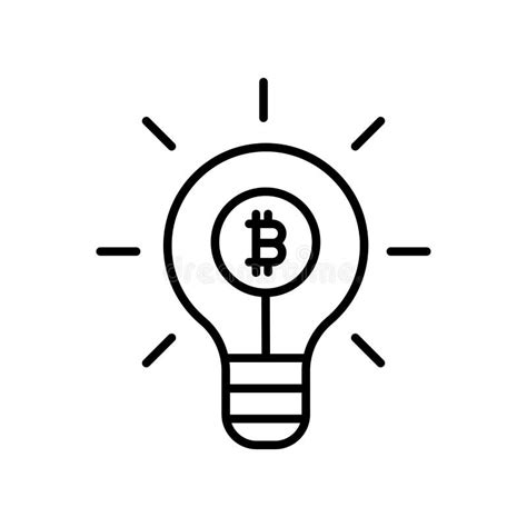 Bitcoin Icon Vector Isolated On White Background Bitcoin Sign Thin