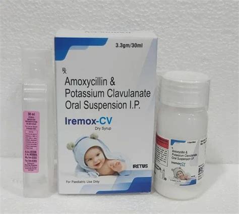 Iremox Cv Amoxycillin Potassium Clavulanate Oral Suspension Ip 3 3gm 30ml At Rs 100 Box In