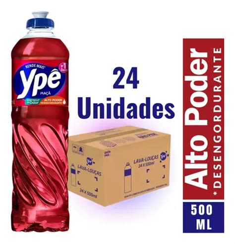 Kit 24 Detergentes Líquido Maça Ypê Lava Louças 500ml Frete grátis