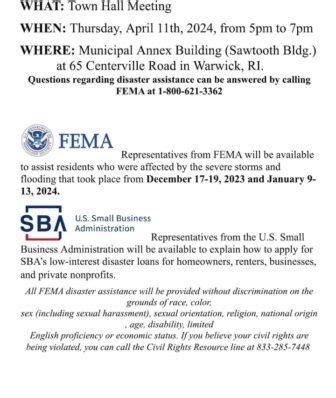 Warwick Flood Damage Meeting Fema Sba Offer Help Warwickpost