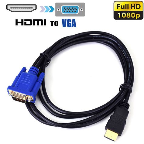 1080p Hdtv Hdmi Compatible To Vga Male 15pin Adapter Connector Cable