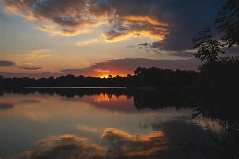 Premium Photo Beautiful Summer Sunset On A Lake In Bavaria