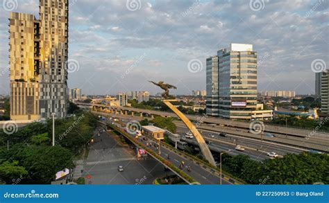 Aerial View Of The Dirgantara Statue Monument Or Better Known As The