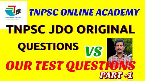 Tnpsc Jdo Exam Original Qns With Our Test Batch Qns Part