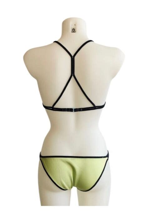 VICTORIAS SECRET Neon Yellow Bikini Swimsuit 2 Piece Gem