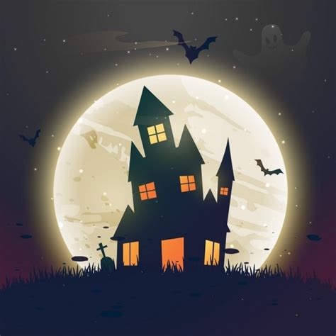 Background with a spooky landscape for halloween party Vector | Free ...