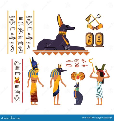 Ancient Egypt Wall Art or Mural Cartoon Vector Stock Vector - Illustration of heritage ...