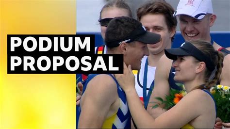 European Rowing Championships Ukrainian Rower Proposes To Team Mate Bbc Sport