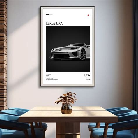 Lexus Lfa Poster Mid Century Modern Car Poster Retro Etsy