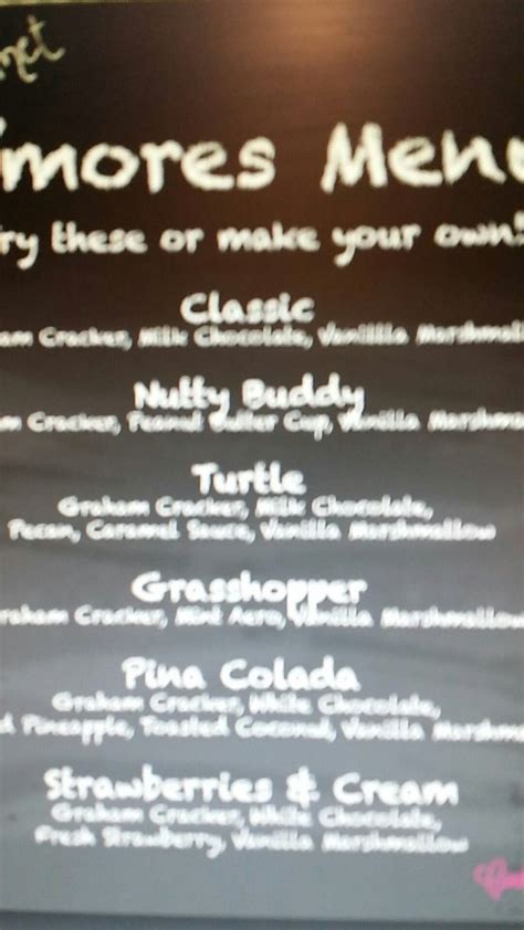 Smores Menu Smores Menu Smores Food