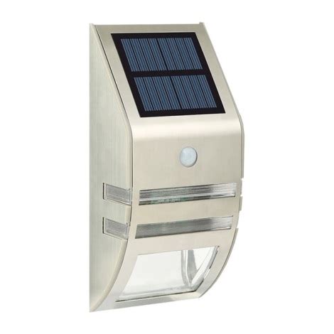 Lampada Solare A Led Da Parete Con Sensore Led V Ip Cromo Opaco