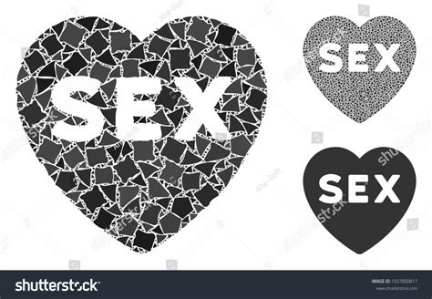 Sex Heart Composition Trembly Pieces Various Stock Vector Royalty Free