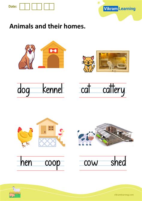 Download Animals And Their Homes Worksheets