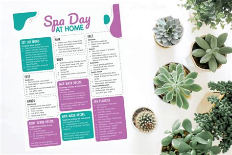 Diy Home Spa Day Printable Planner Mama Cheaps