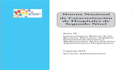 Norma Nacional De Caracterización De Hospitales De Segundo · Donde