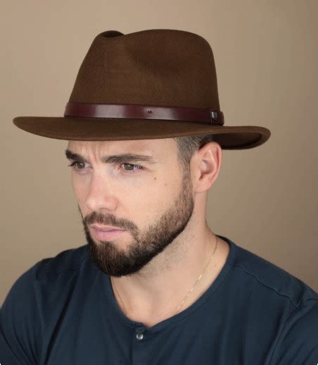 Chapeau Fedora Marron Feutre Messer Fedora Coffee Brixton Headict