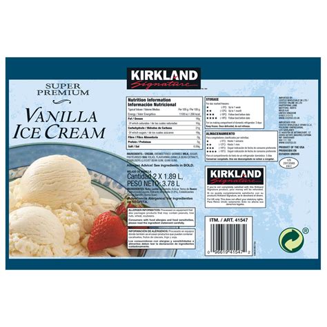 Kirkland Signature Super Premium Ice Cream, Vanilla, Half, 52% OFF