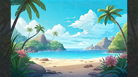 Background Stylized Beach 1