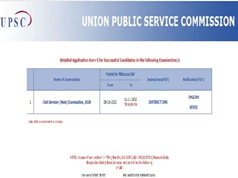 UPSC Civil Services Mains 2020 DAF Released Upsc Gov In Exam Is