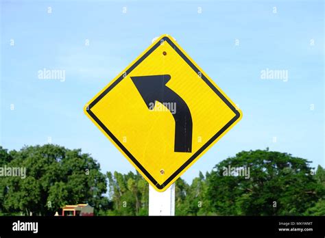 Left Curved Arrow Symbol Traffic Stock Photo Alamy