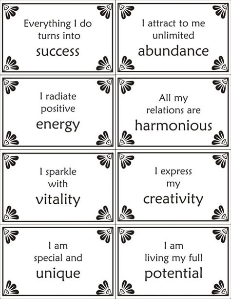 Printable Positive Affirmations Worksheets