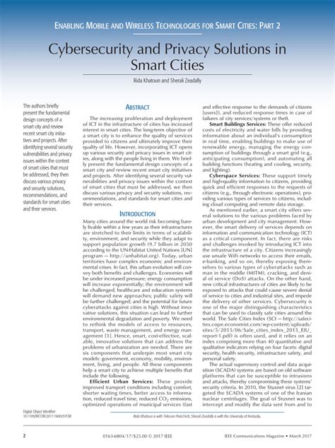 Pdf Cybersecurity And Privacy Solutions In Smart Cities