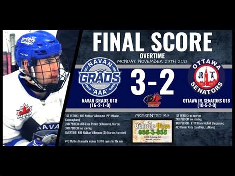 Game Highlights Navan Grads U Win In Ot Against The Ottawa Jr