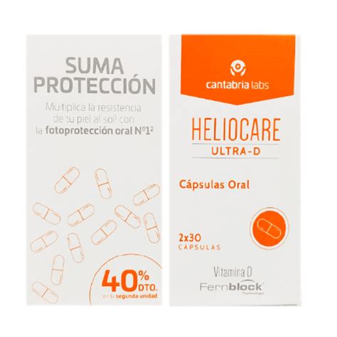 Heliocare Ultra D Cápsulas Protección Solar Oral 2x30 Cápsulas