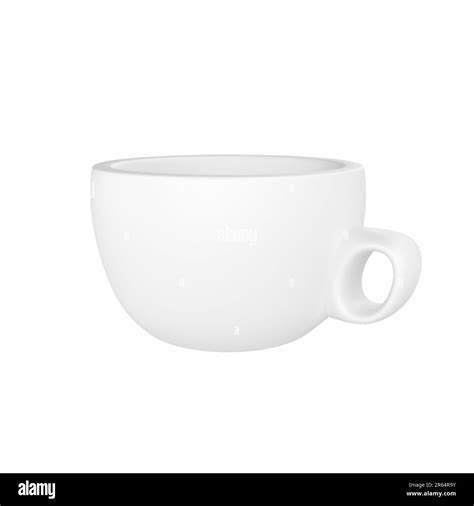 D Photo Realistic White Cup Icon Mockup Rendering Design Template For