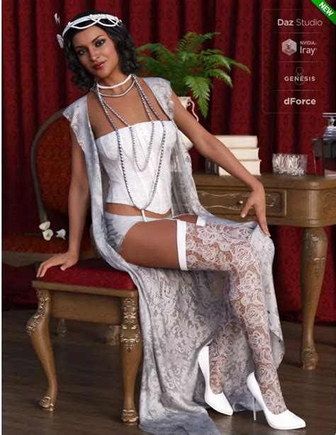 DForce 1920s Boudoir Outfit For Genesis 8 Female S Freebies Daz 3D