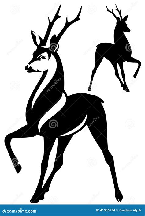 Graceful Deer Stock Vector Illustration Of Nature Black 41336794