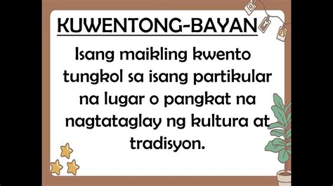 Filipino 7 Pagsusuri Ng Alamat Mito At Kwentong Bayan Youtube