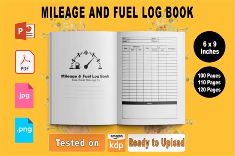 Mileage Log Book Kdp Interior Graphic By Lamalam Imade Creative Fabrica