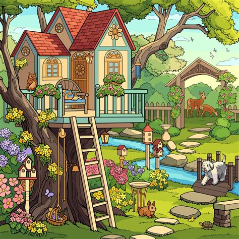 Jigsaw Puzzle 225 pieces Piękny domek na drzewie Jigidi