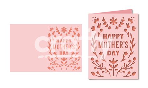 Happy Mothers Day Card Svg Papercut Greeting Card Template Crafty