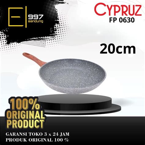 Jual CYPRUZ Fry Pan FP0630 FP 0630 Marble Series Gagang Kayu 20 Cm