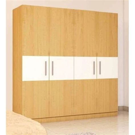 Brown And White Modern Modular Plywood Wardrobe For Home At