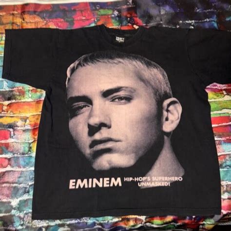 Vintage Y2K Eminem Big Face Slim Shady Euro Bootleg Rap Tee Shirt Men S