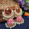 Pink Traditional Heavy Jhumka Earring Fashioncrab