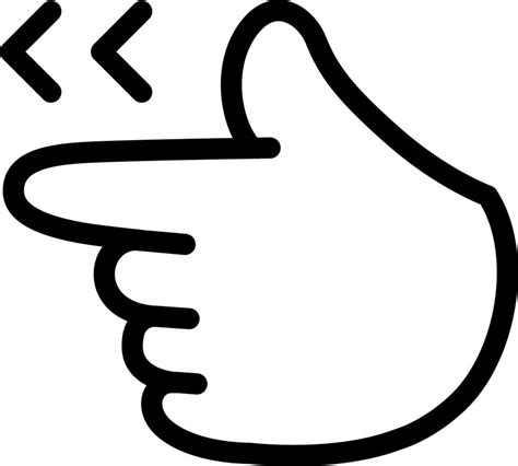 Pointing Hand Left Index Finger Click Button Left Cute Cartoon Hand