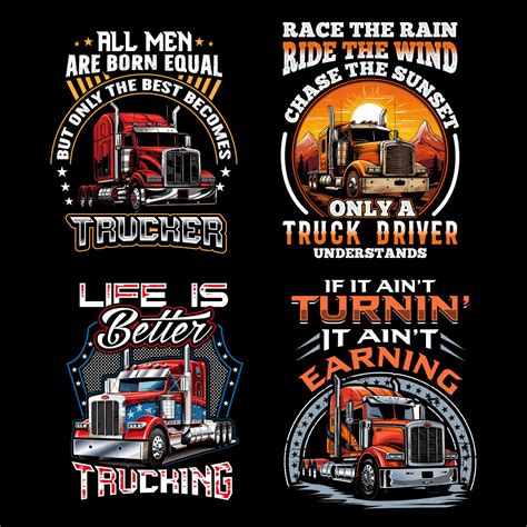 Truck driver t shirt design bundle - MasterBundles