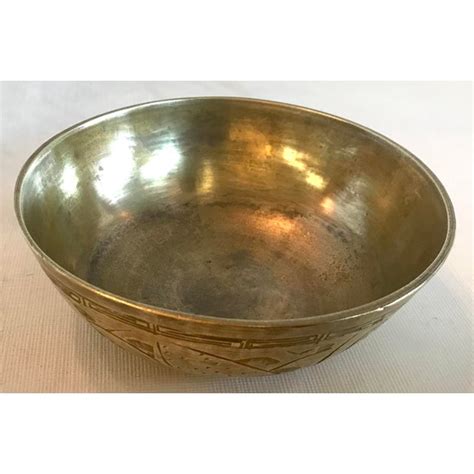 Vintage Chinese Etched Brass Dragon Bowl Chairish