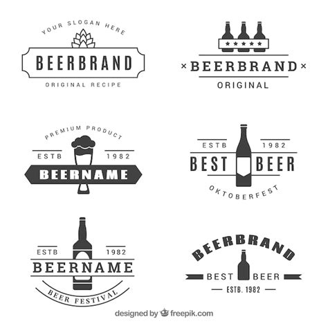 Collection De Logo De Bière Vintage Vecteur Premium