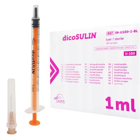 Strzykawki Insulinowe 1ml DicoSULIN U 100 0 40 Mm X 13 Mm 15488922499