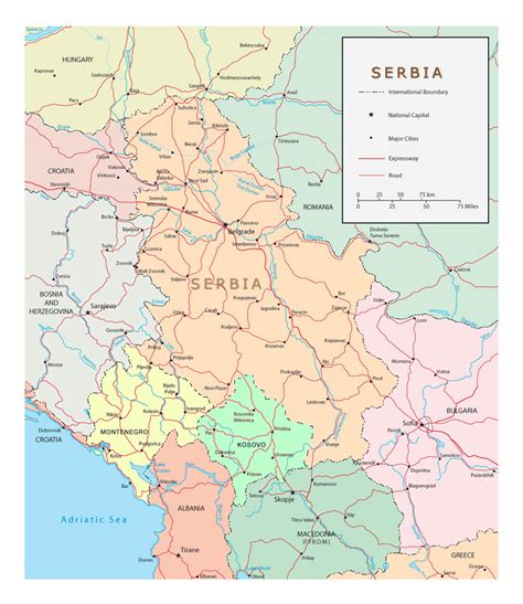 Detailed Political Map Of Serbia Ezilon Maps Images