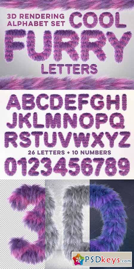 3d Furry Letters Pack 590665 Free Download Photoshop Vector Stock