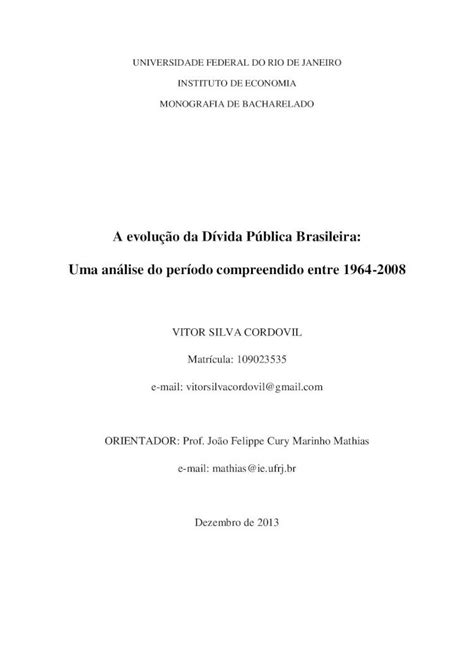 PDF A evolução da Dívida Pública Brasileira Uma análise do A