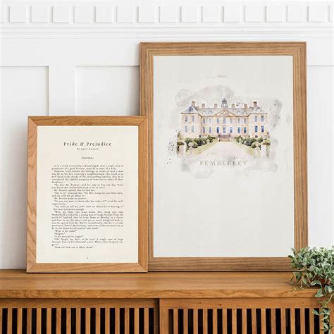Pride and Prejudice Poster First Page Chapter 1 Wall Art | Etsy