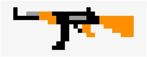 Ak Ak 47 Pixel Art Minecraft Transparent PNG 1200x1200 Free