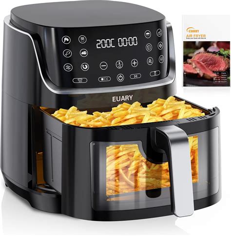 EUARY Friteuse sans Huile 8L Avec Fenêtre Visible Air Fryer 1700W